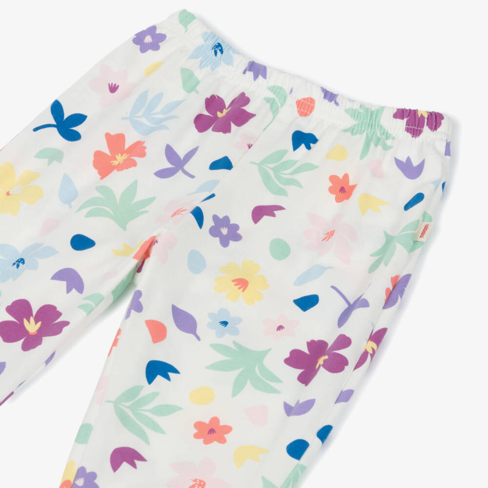 Catimini-Кремовые хлопковые леггинсы с цветочным узором для девочек | Childrensalon Outlet