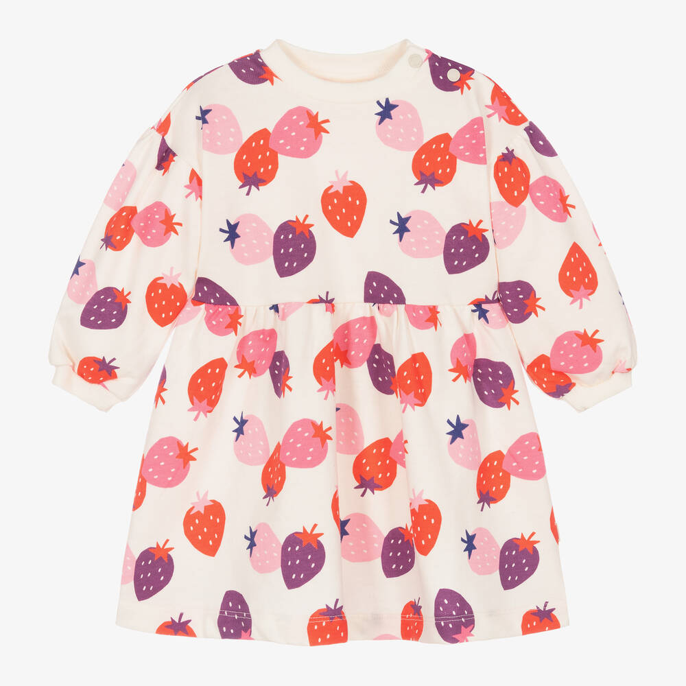 Catimini - Girls Ivory & Pink Strawberry Dress | Childrensalon