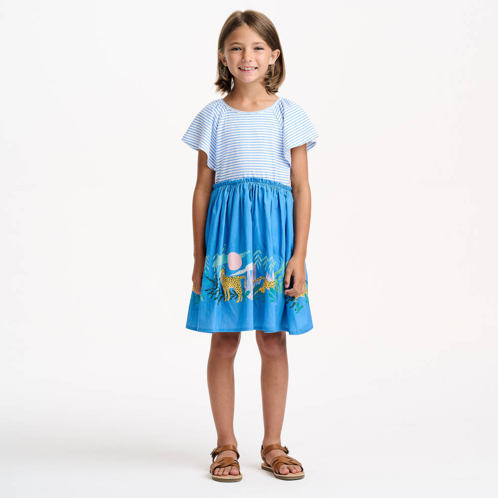 Catimini-Платье для девочек Джунгли Приключение синее | Childrensalon Outlet