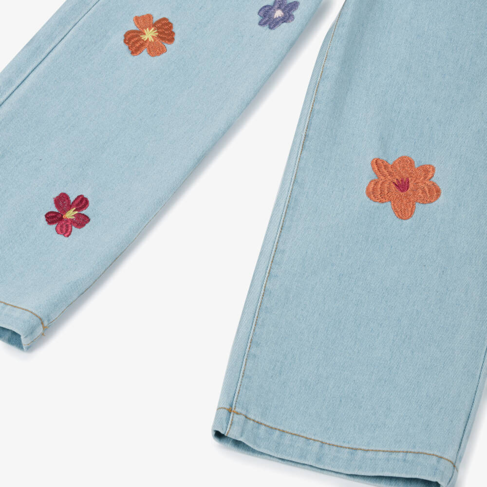 Catimini-Girls Light Blue Wide-Leg Trousers | Childrensalon Outlet