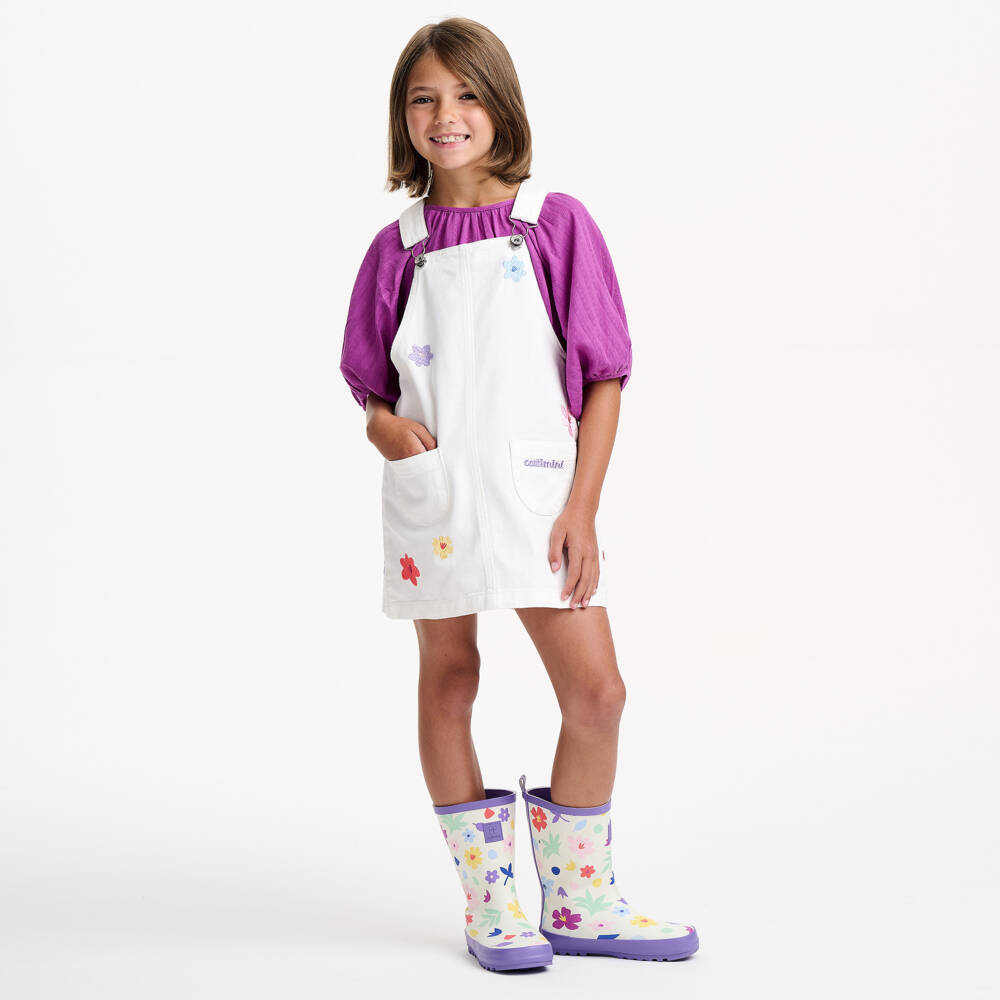 Catimini-Girls Lilac Cotton Puffy Sleeve Top | Childrensalon Outlet