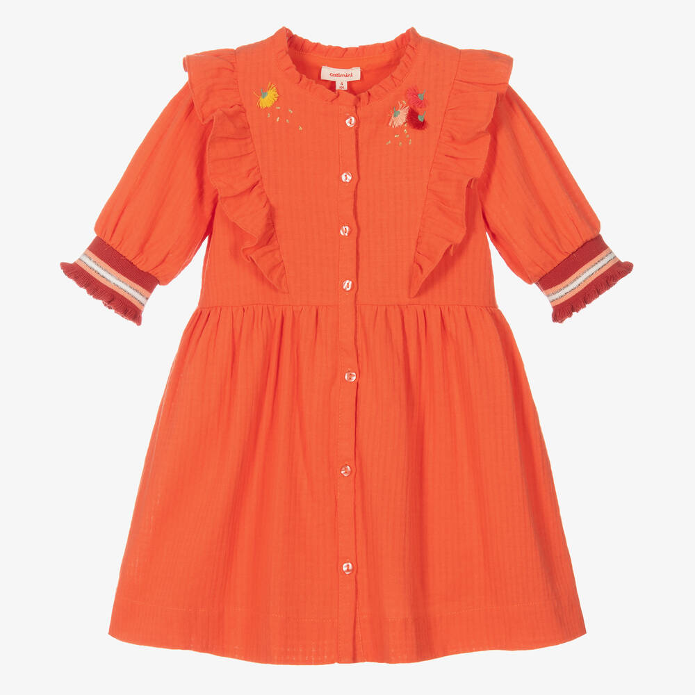 Catimini - Oranges Baumwollkleid (M) | Childrensalon