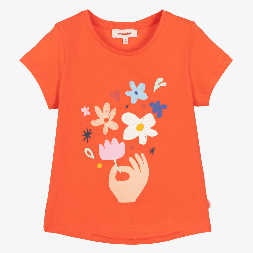 Tee shirt fille orange best sale