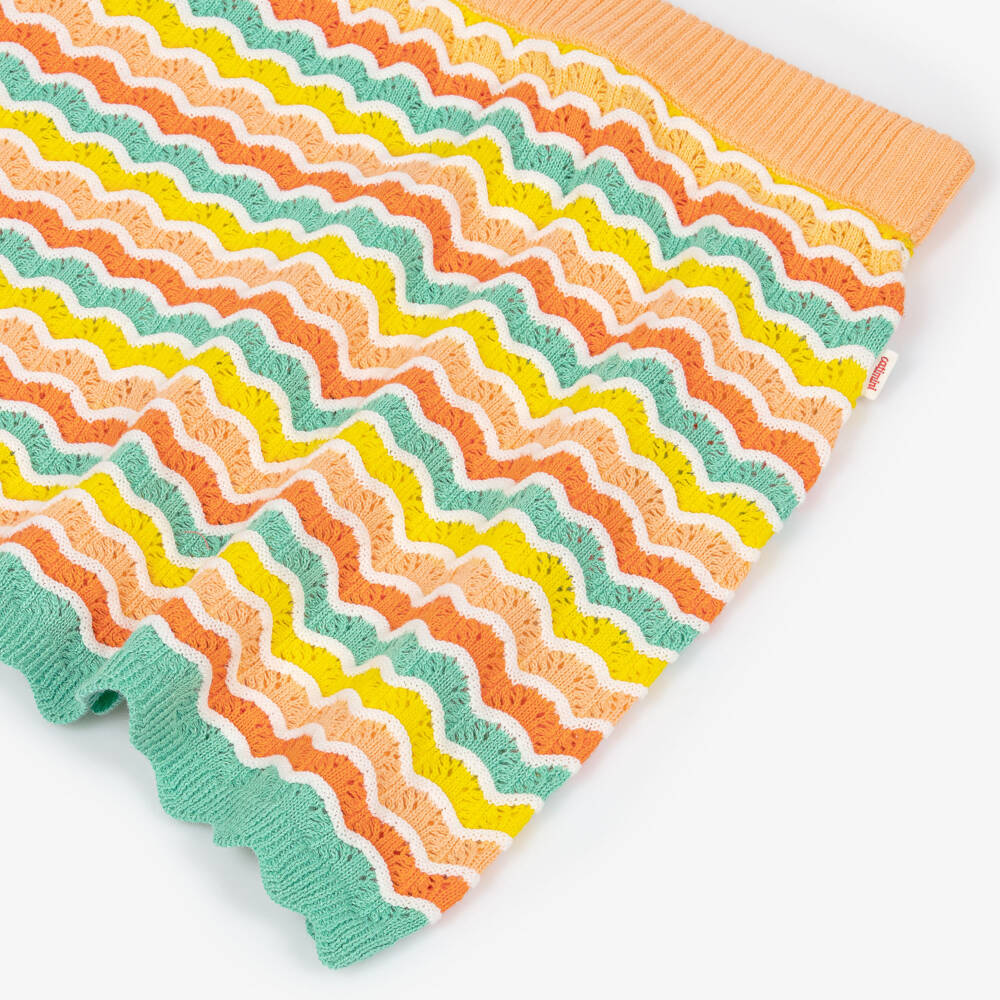 Catimini-Girls Orange Cotton Wavy Knit Skirt | Childrensalon Outlet