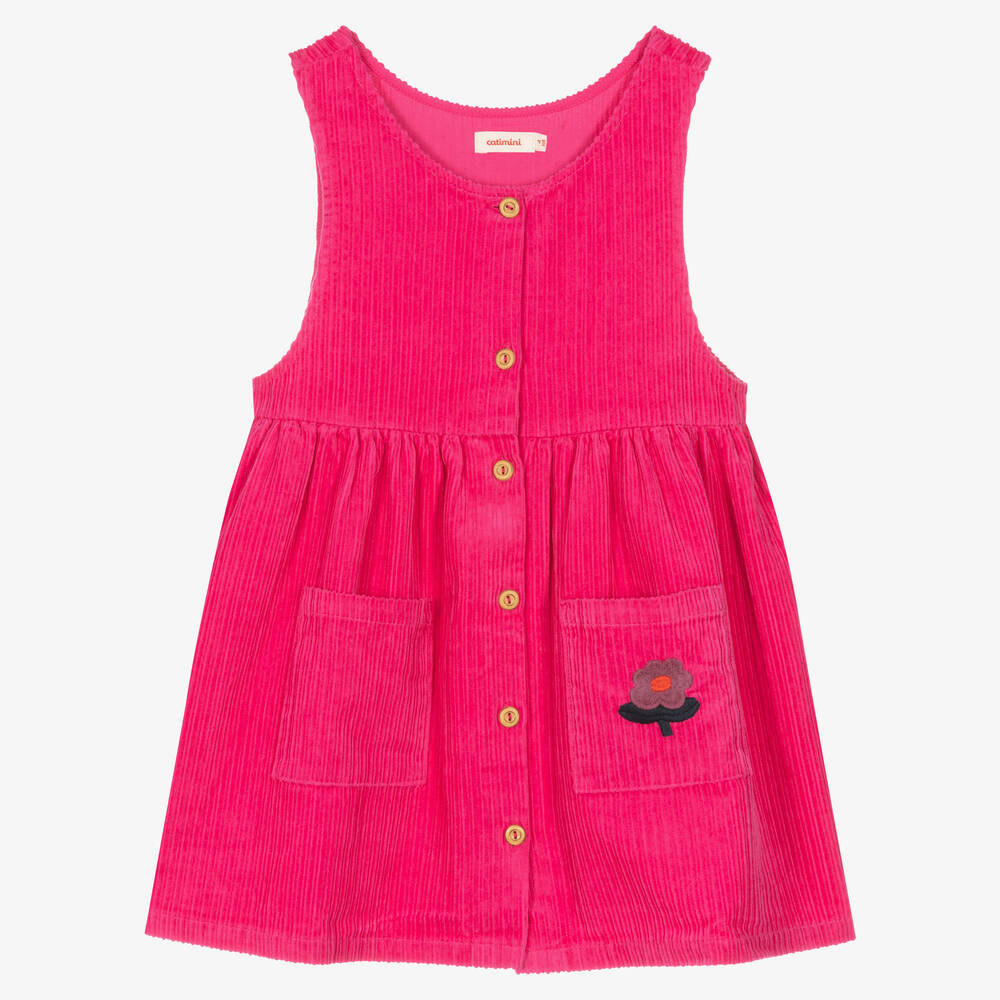 Catimini - Girls Pink Corduroy Dress | Childrensalon