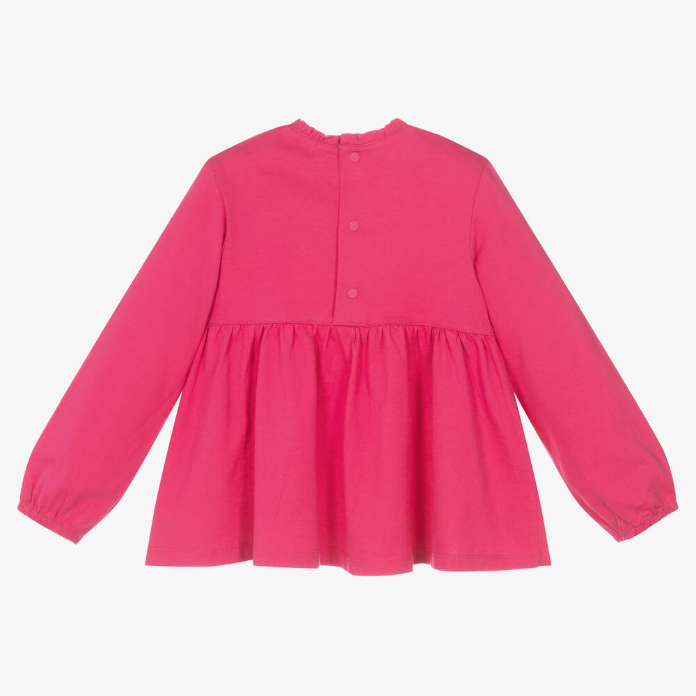 Catimini-Розовый хлопковый топ с сердечками | Childrensalon Outlet