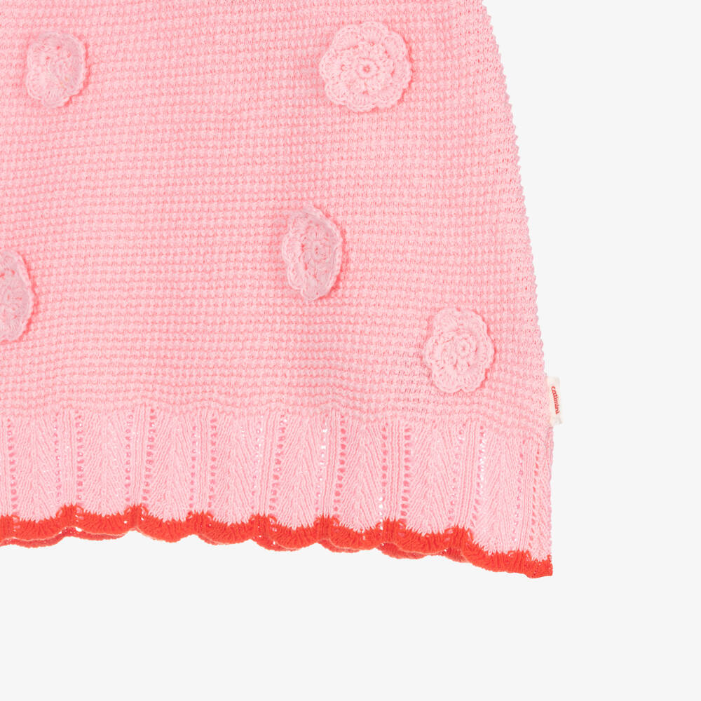Catimini-Girls Pink Cotton Knit Skirt with Scalloped Hem | Childrensalon Outlet