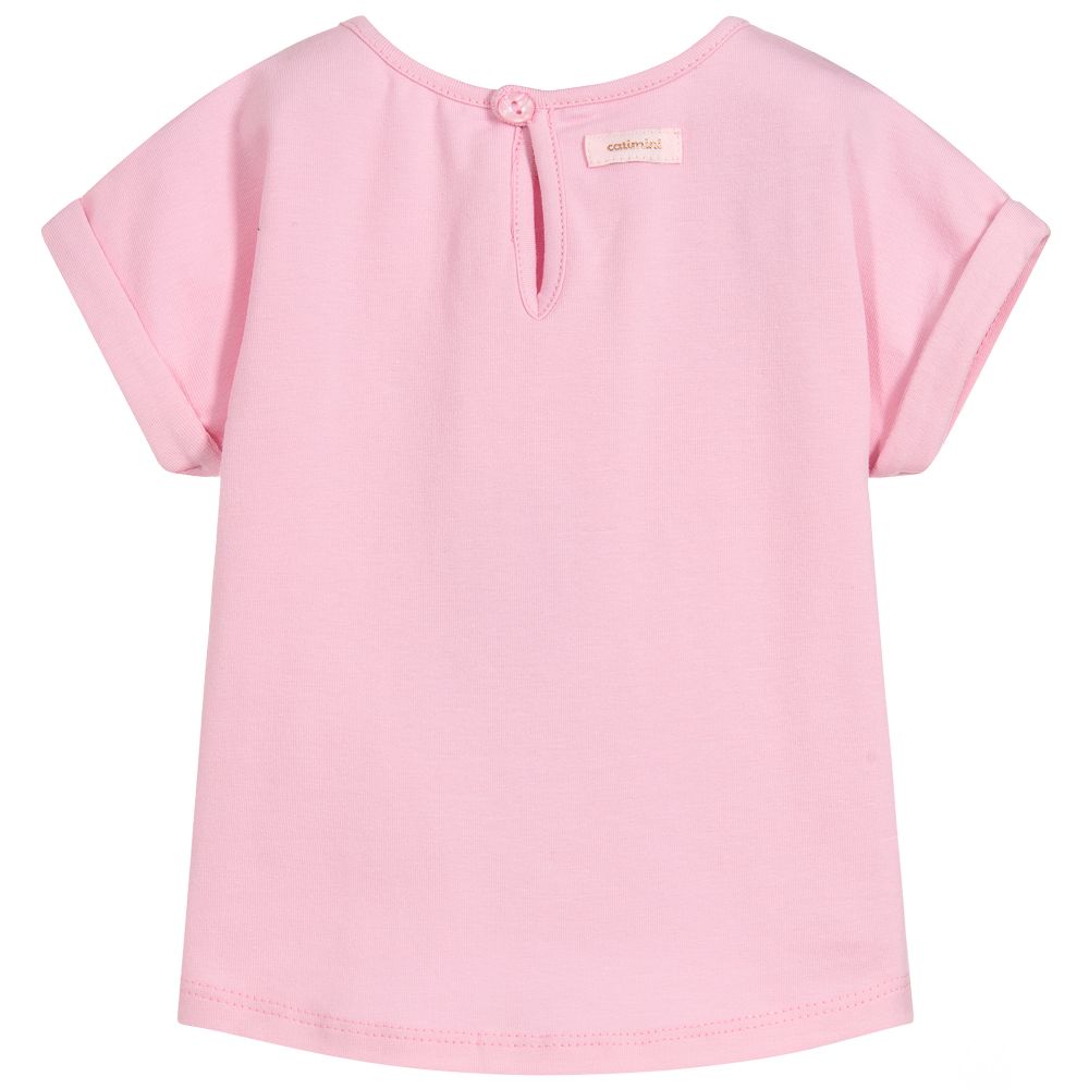 Catimini-تي شيرت أطفال بناتي قطن لون زهري | Childrensalon Outlet