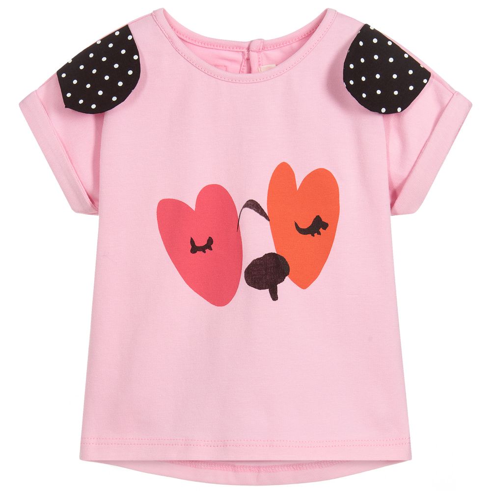 Catimini-تي شيرت أطفال بناتي قطن لون زهري | Childrensalon Outlet