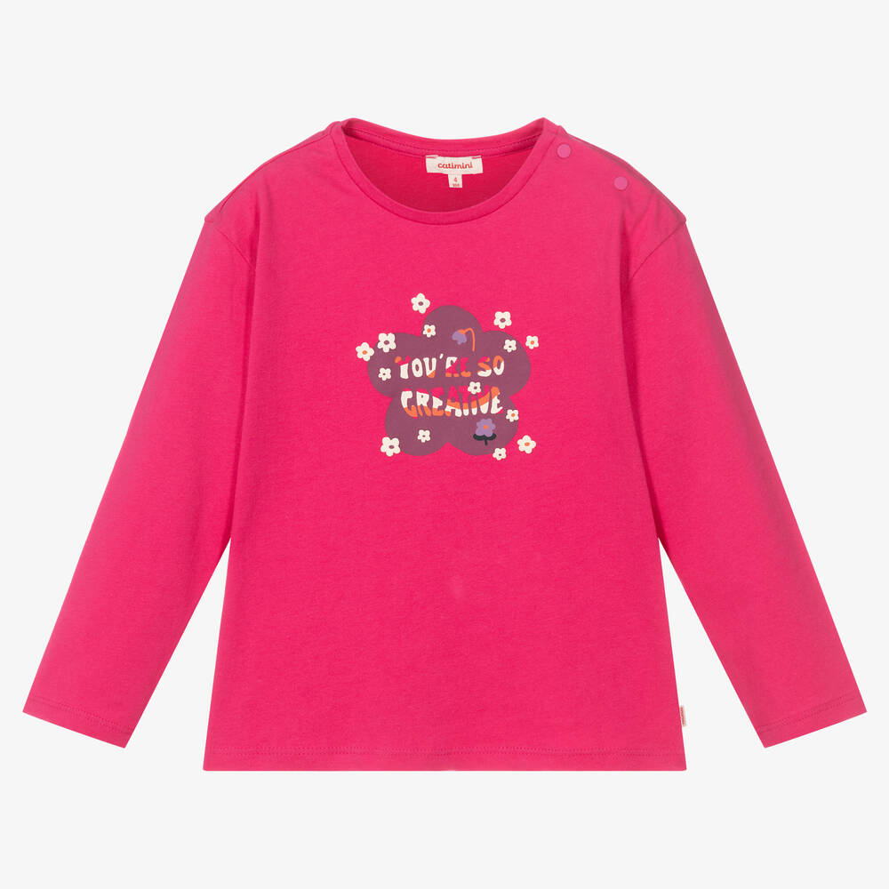 Catimini - Розовый хлопковый топ для девочек | Childrensalon