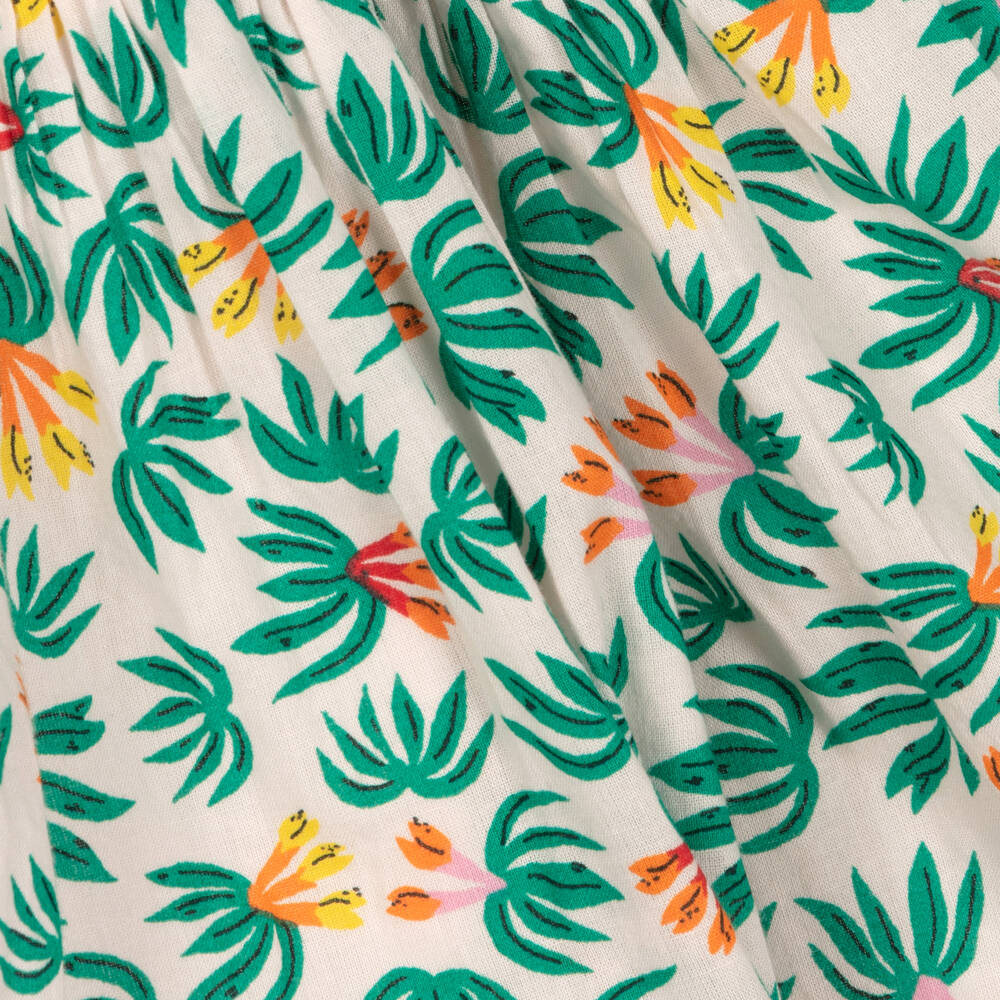 Catimini-Girls Pink & Green Cotton Floral Dress | Childrensalon Outlet