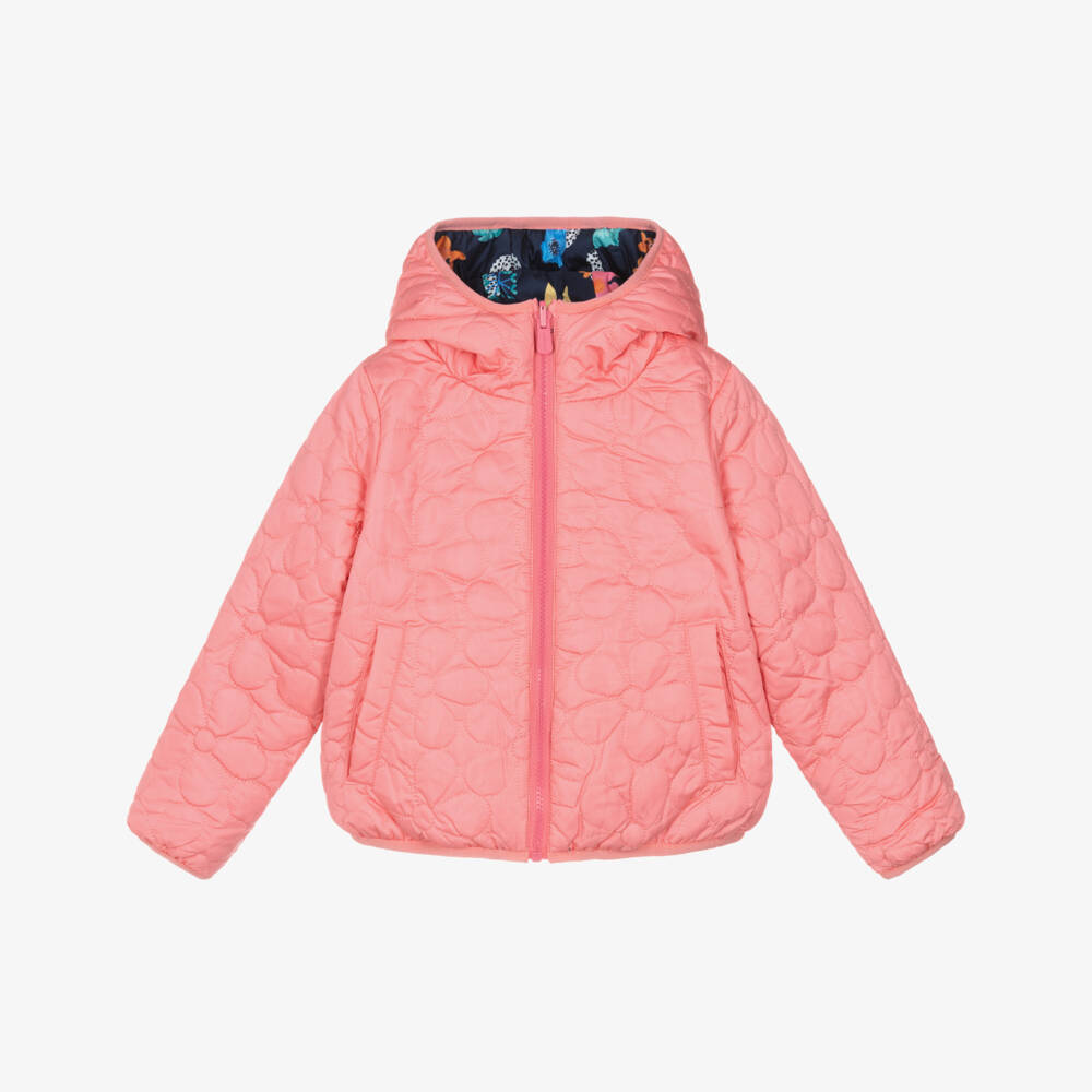 Catimini-Girls Pink & Navy Blue Reversible Jacket | Childrensalon Outlet