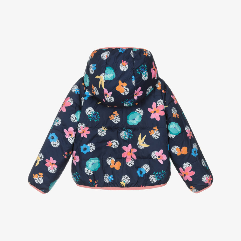 Catimini-Girls Pink & Navy Blue Reversible Jacket | Childrensalon Outlet