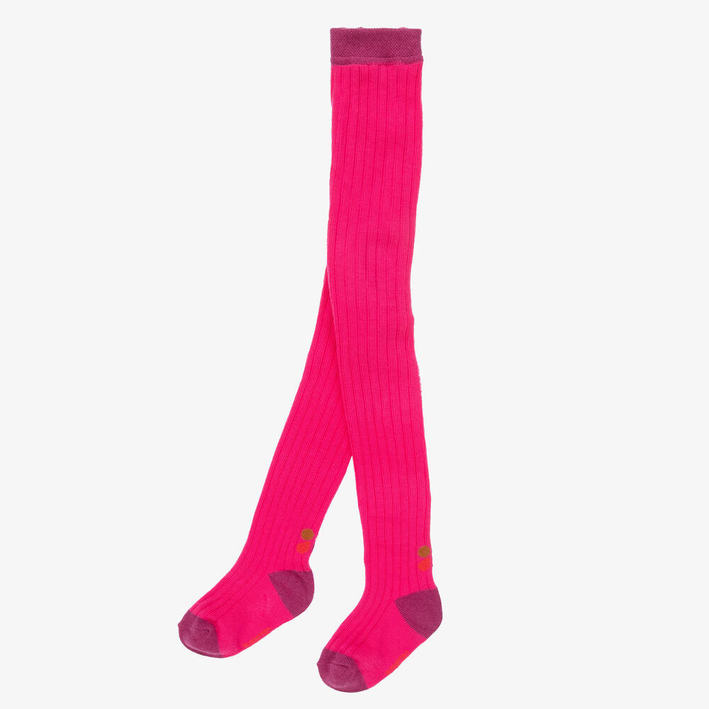 Catimini-Girls Pink Ribbed Cotton Tights | Childrensalon Outlet