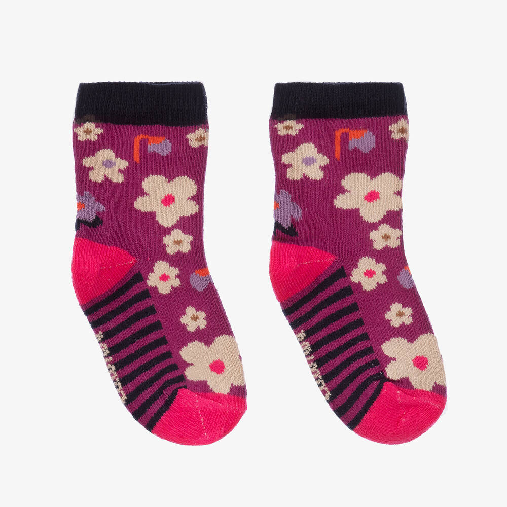 Catimini - Girls Purple Cotton Socks | Childrensalon