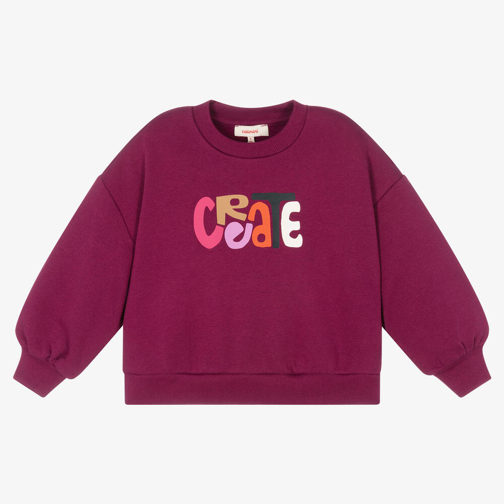Catimini - Girls Purple Cotton Sweatshirt | Childrensalon