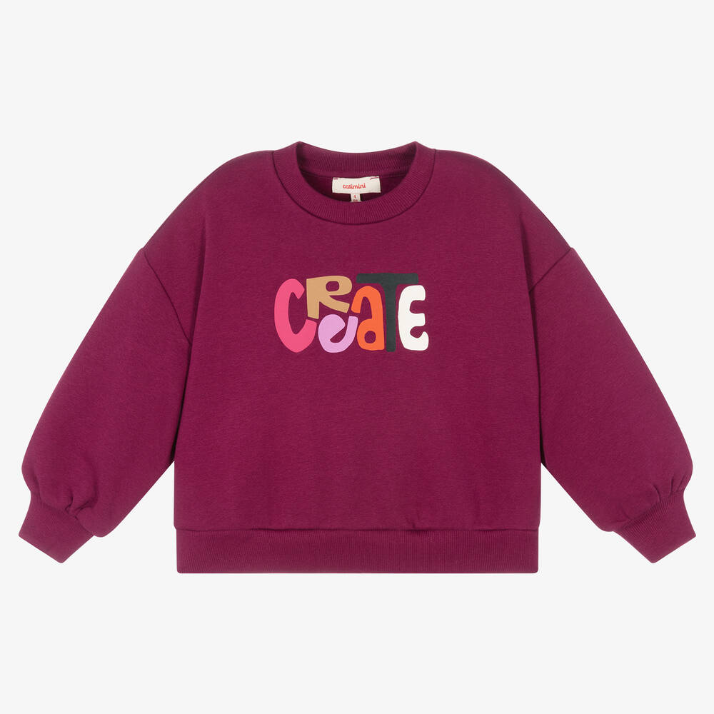 Catimini - Violettes Baumwoll-Sweatshirt (M) | Childrensalon