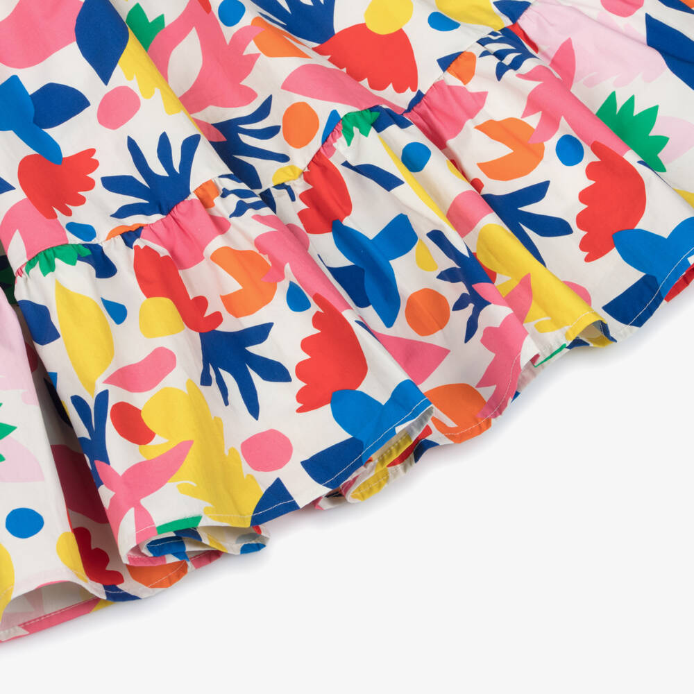 Catimini-Girls Red & Blue Cotton Floral Dress | Childrensalon Outlet