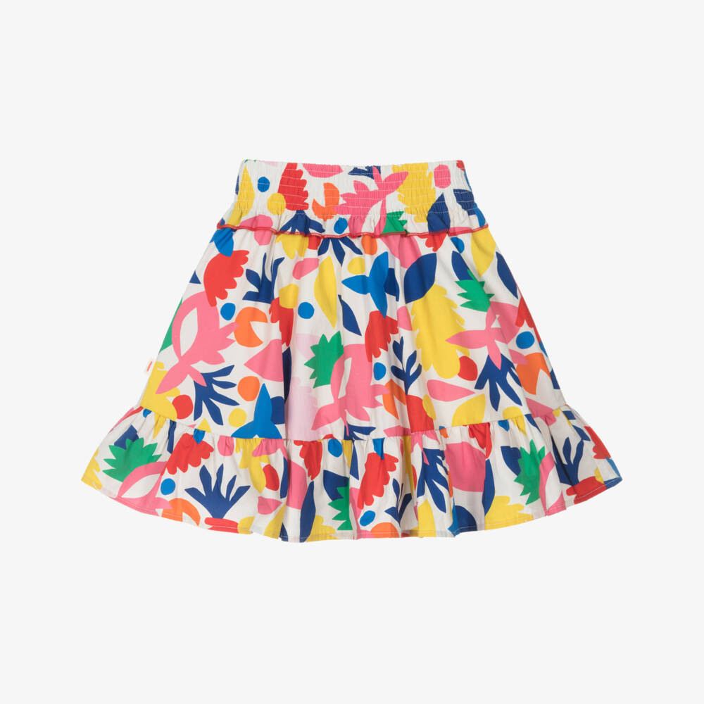 Catimini-Girls Red & Blue Cotton Floral Skirt | Childrensalon Outlet
