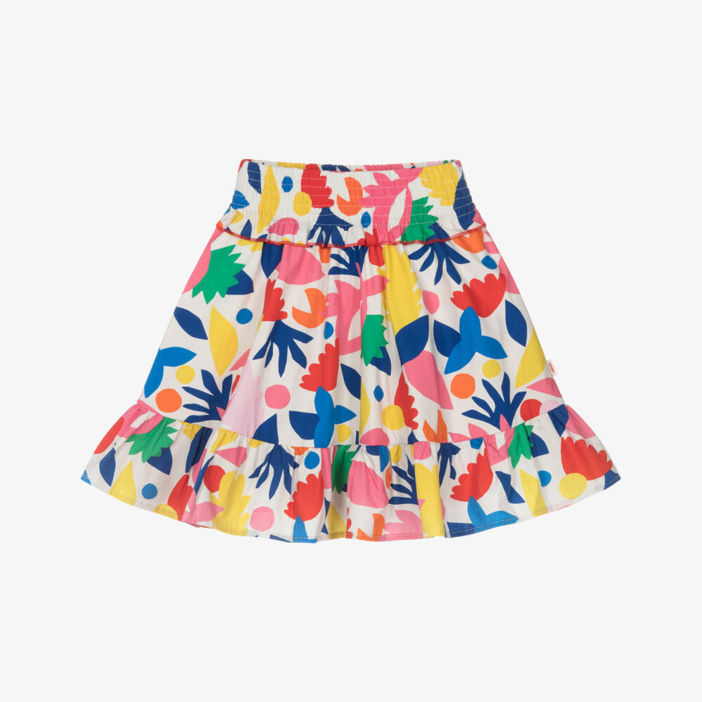 Catimini-Girls Red & Blue Cotton Floral Skirt | Childrensalon Outlet