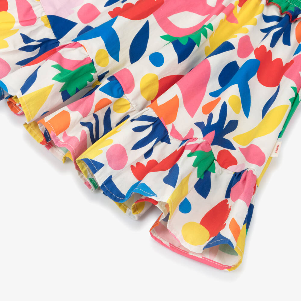 Catimini-Girls Red & Blue Cotton Floral Skirt | Childrensalon Outlet