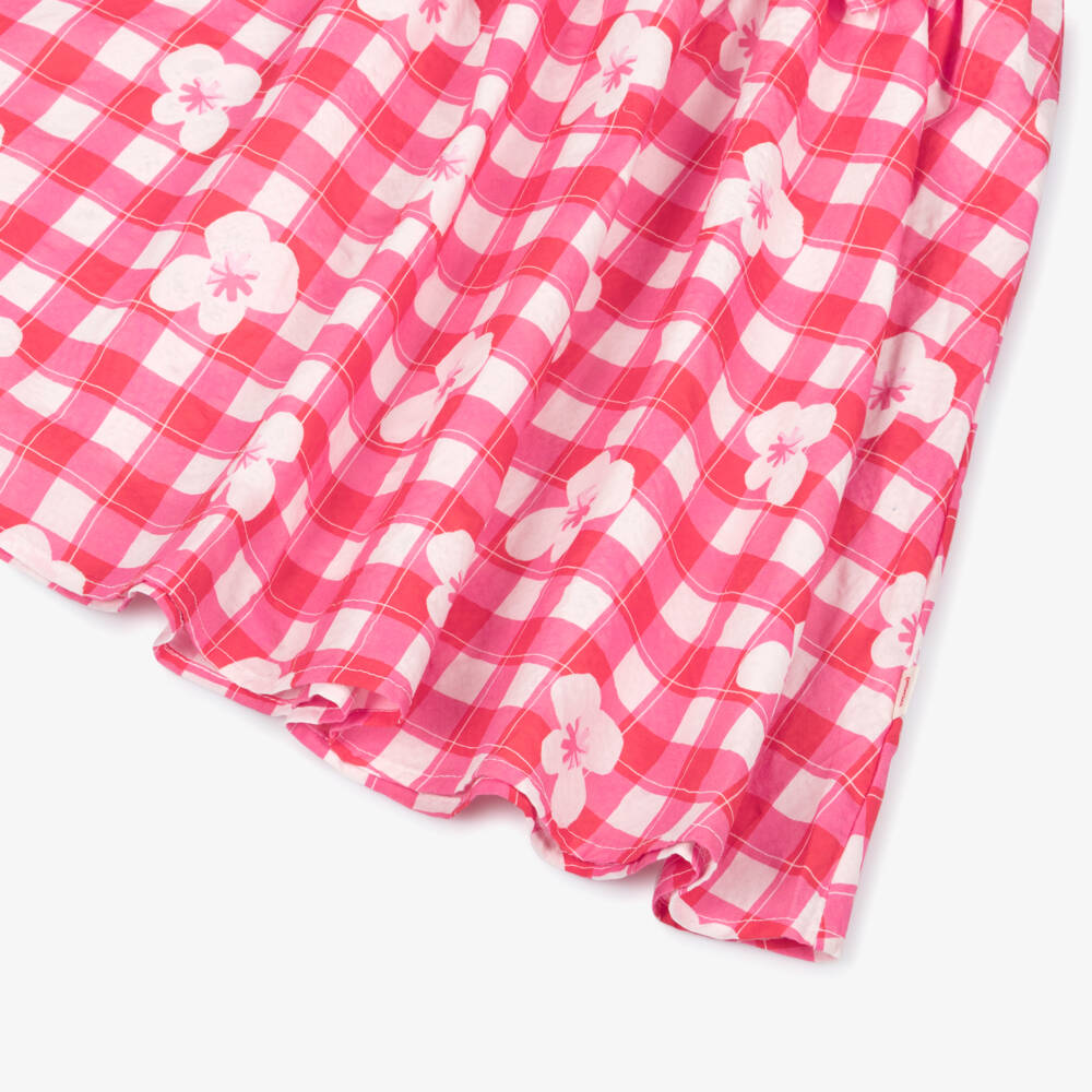 Catimini-Girls Red & Pink Cotton Gingham Dress | Childrensalon Outlet