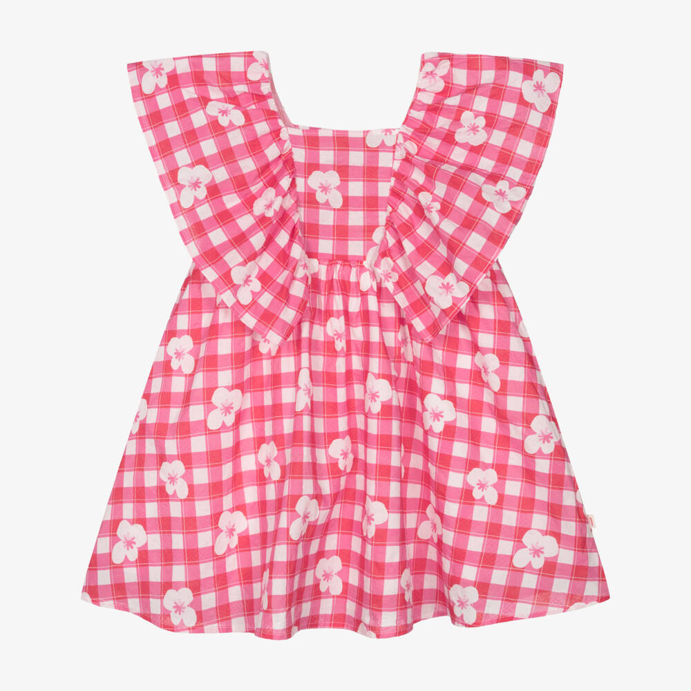 Catimini-Girls Red & Pink Cotton Gingham Dress | Childrensalon Outlet