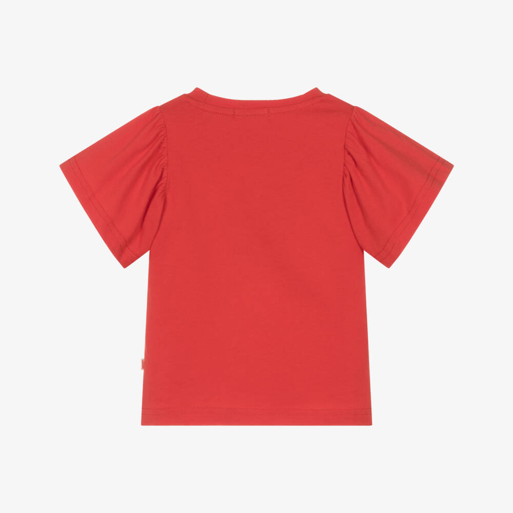 Catimini-Girls Scarlet Cotton Heart Tee | Childrensalon Outlet