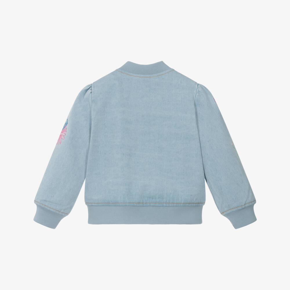 Catimini-Girls Sky-Hued Denim Zip Jacket | Childrensalon Outlet