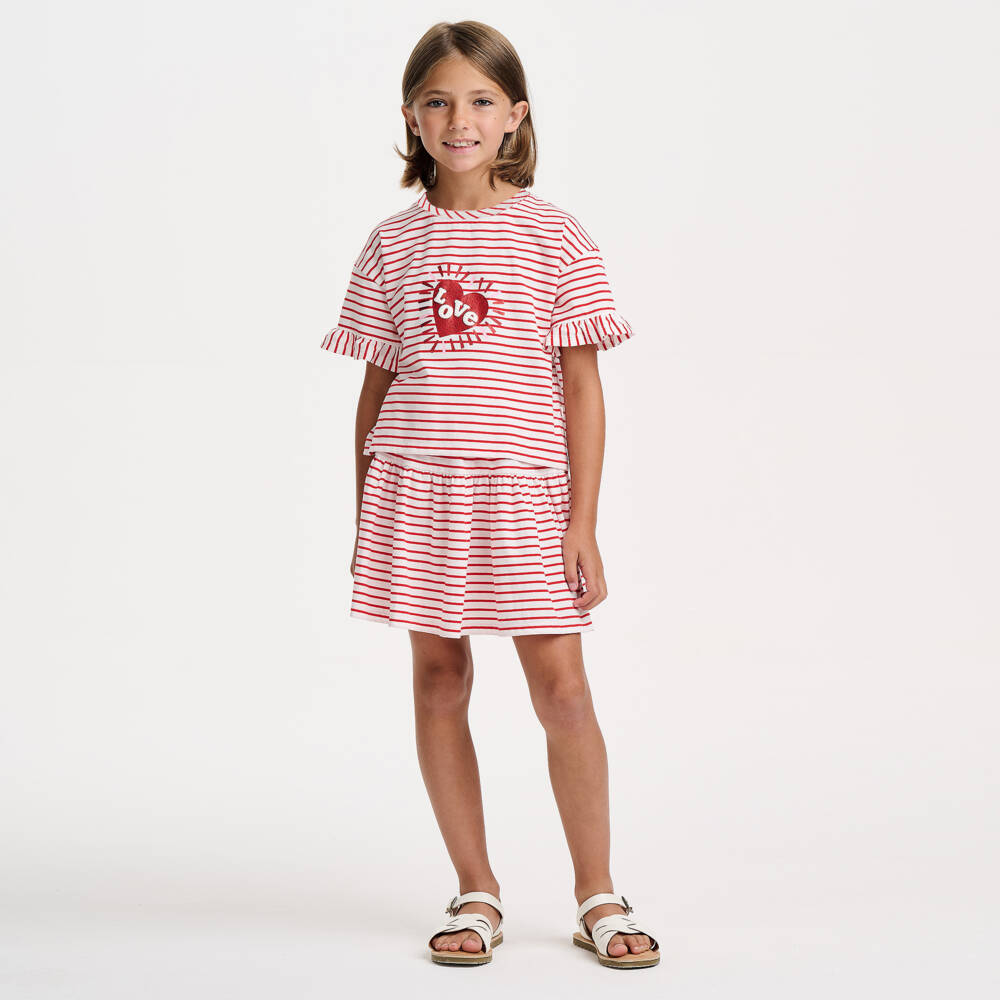 Catimini-تنورة قطنية مخططة للبنات | Childrensalon Outlet