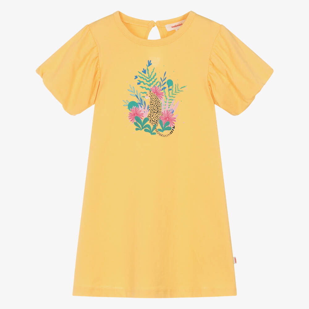 Catimini-Girls Vibrant Cheetah Cotton Dress | Childrensalon Outlet