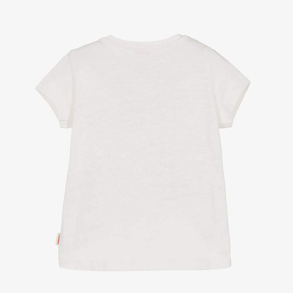 كاتامني-تيشيرت أطفال بناتي قطن لون أبيض | Childrensalon Outlet