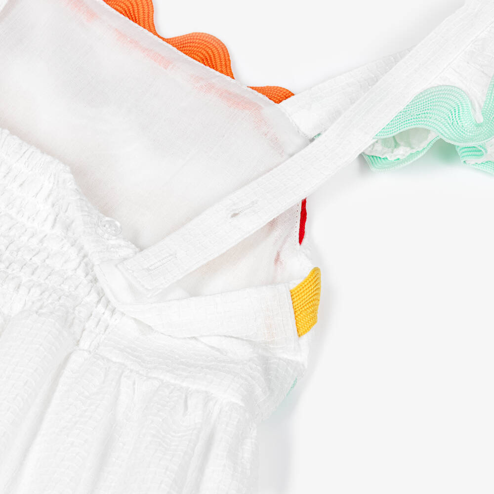 Catimini-Girls White Cotton Sun Dress with Ric Rac Trims | Childrensalon Outlet