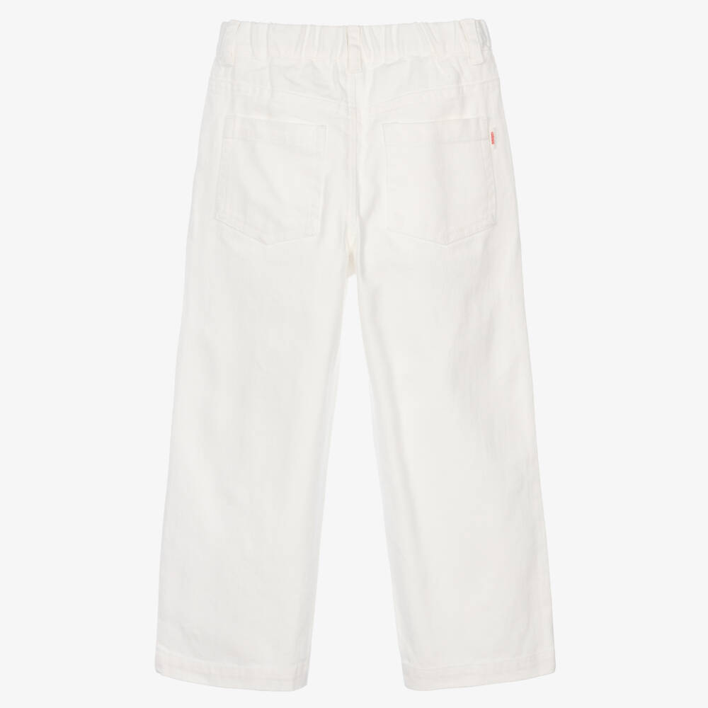 Catimini-Girls White Denim Wide-Leg Jeans | Childrensalon Outlet