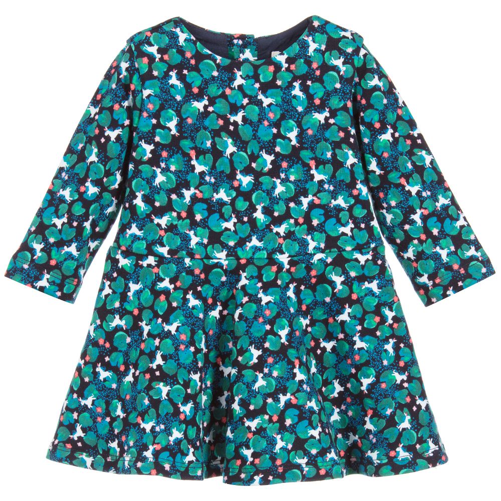 Catimini-Green Cotton Cotton Dress | Childrensalon Outlet