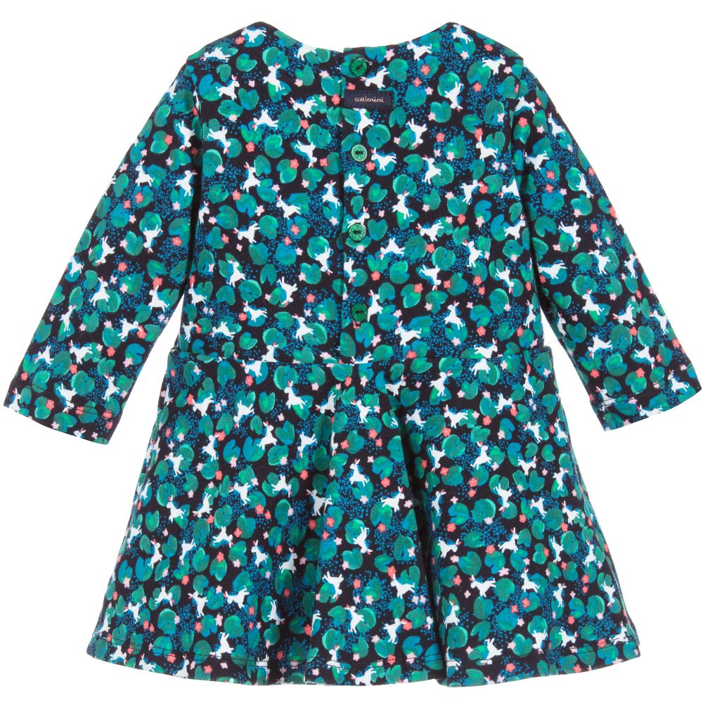 Catimini-Green Cotton Cotton Dress | Childrensalon Outlet