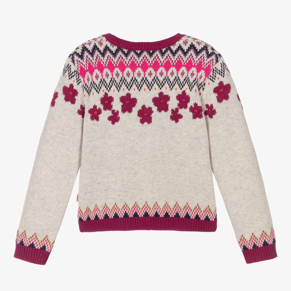 Catimini-Grey Fair Isle Knit Cardigan | Childrensalon Outlet