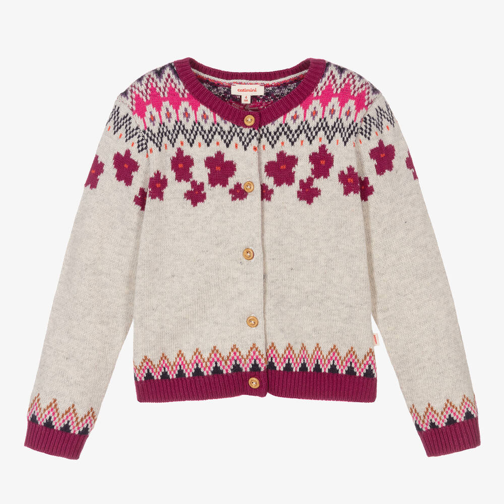 Catimini - Graue Norweger-Strickjacke | Childrensalon