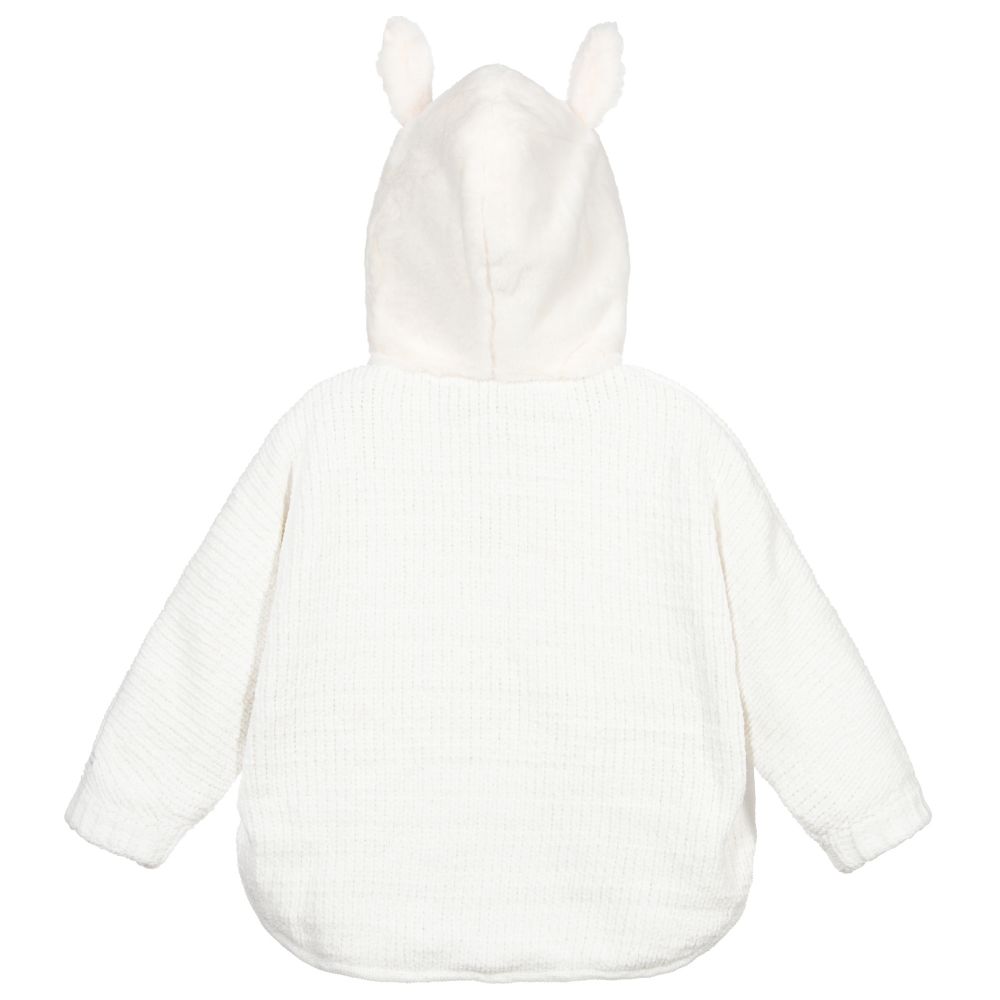 Catimini-توب هودي بسحّاب شينيل لون عاجي للبنات | Childrensalon Outlet