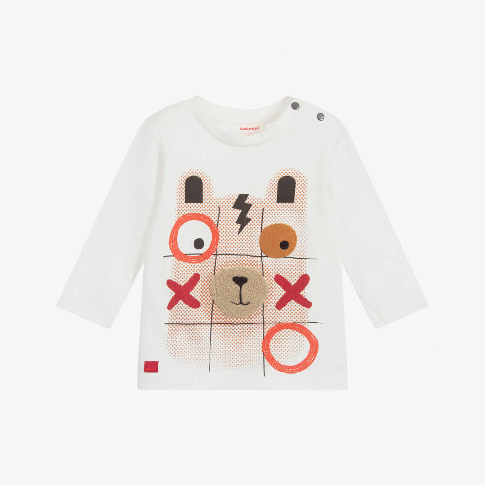 Catimini-Ivory Cotton Jersey Top | Childrensalon Outlet