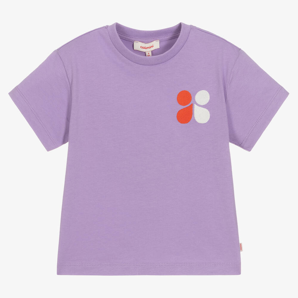 Catimini - Lilac Cotton Logo T-Shirt | Childrensalon