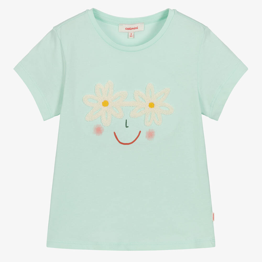 Catimini-Mint Green Cotton T-Shirt | Childrensalon Outlet