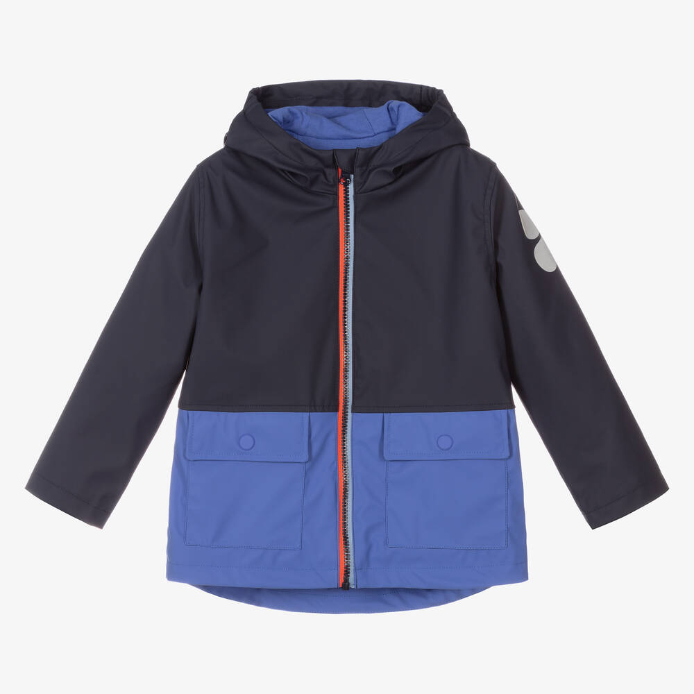 Catimini - Navy Blue Hooded Raincoat | Childrensalon