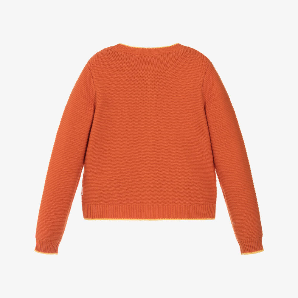 Catimini-Orange Knitted Cardigan | Childrensalon Outlet