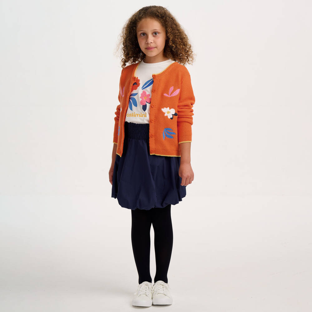 Catimini-Orange Knitted Cardigan | Childrensalon Outlet