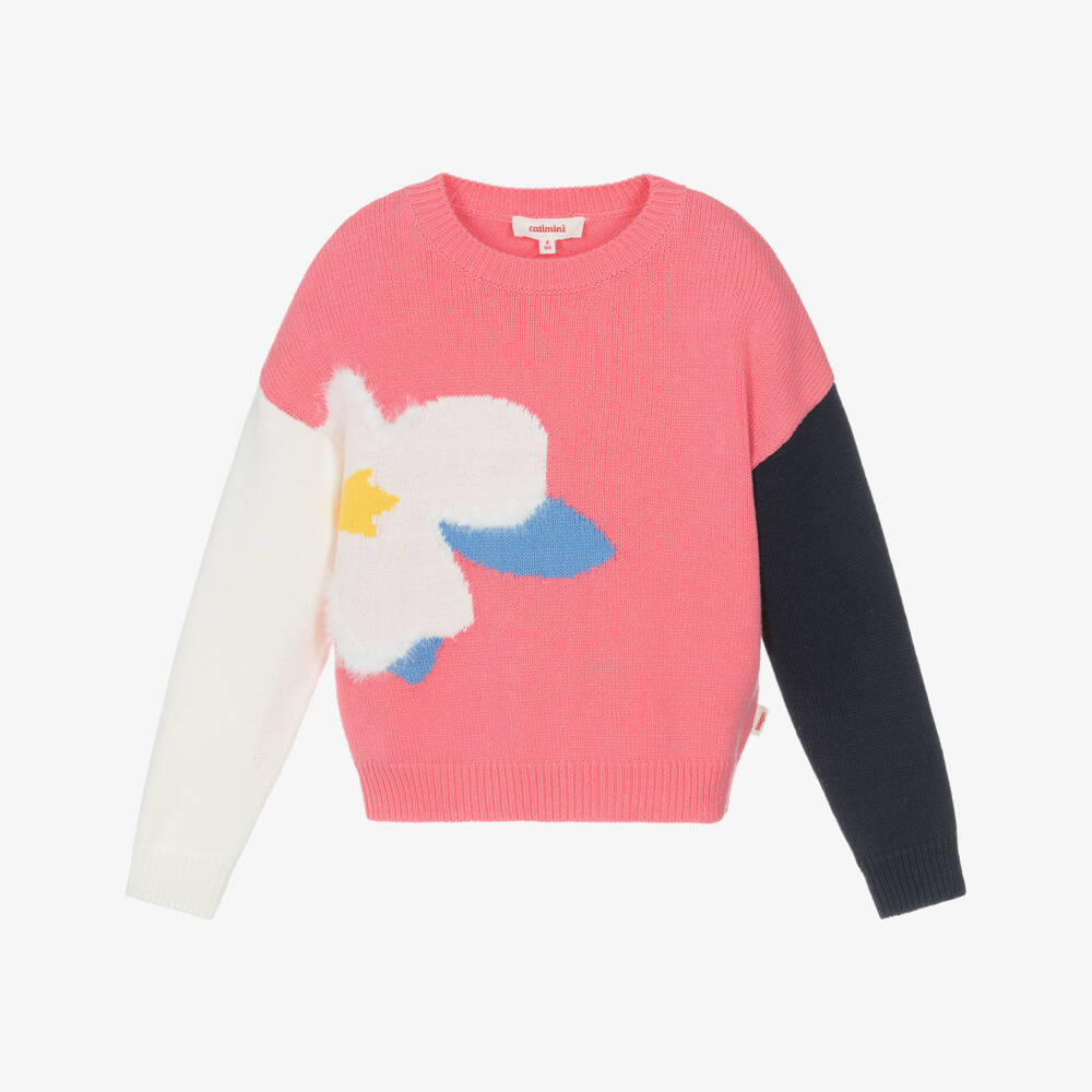 Catimini-Pink Knitted Sweater | Childrensalon Outlet