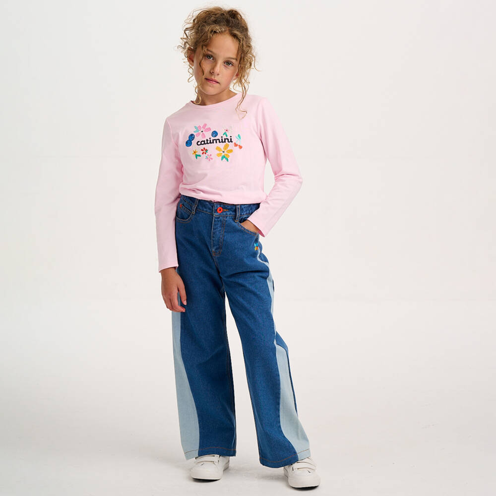 Catimini-Pink Ls Logo Tee | Childrensalon Outlet