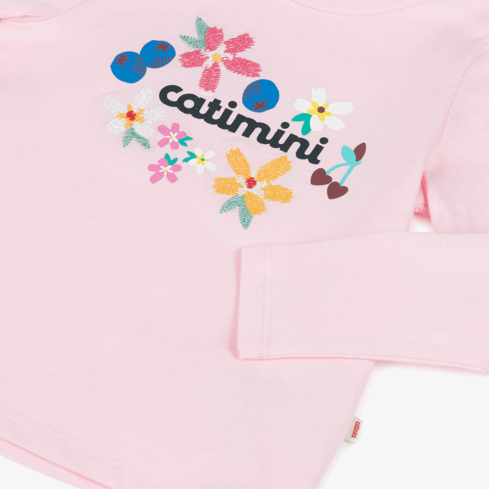 Catimini-Pink Ls Logo Tee | Childrensalon Outlet