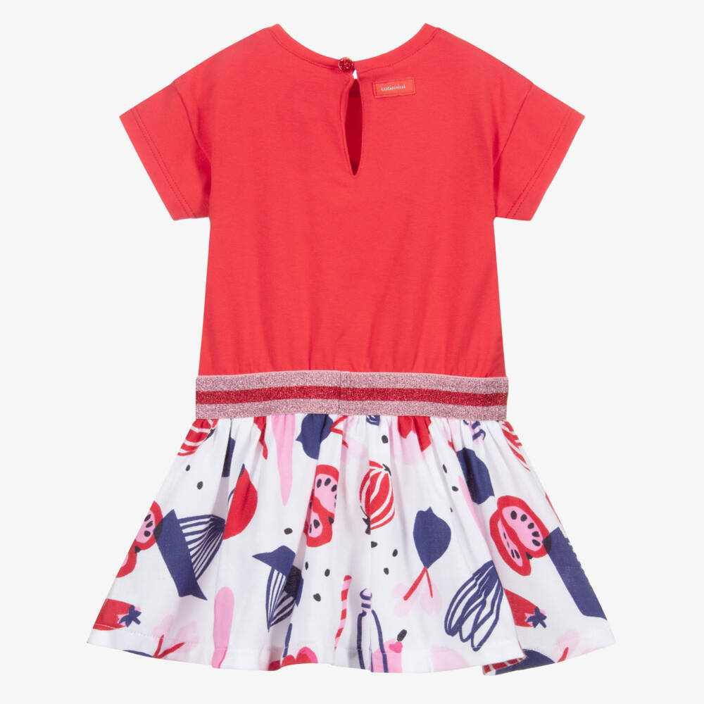 Catimini-Red Cotton Dress | Childrensalon Outlet