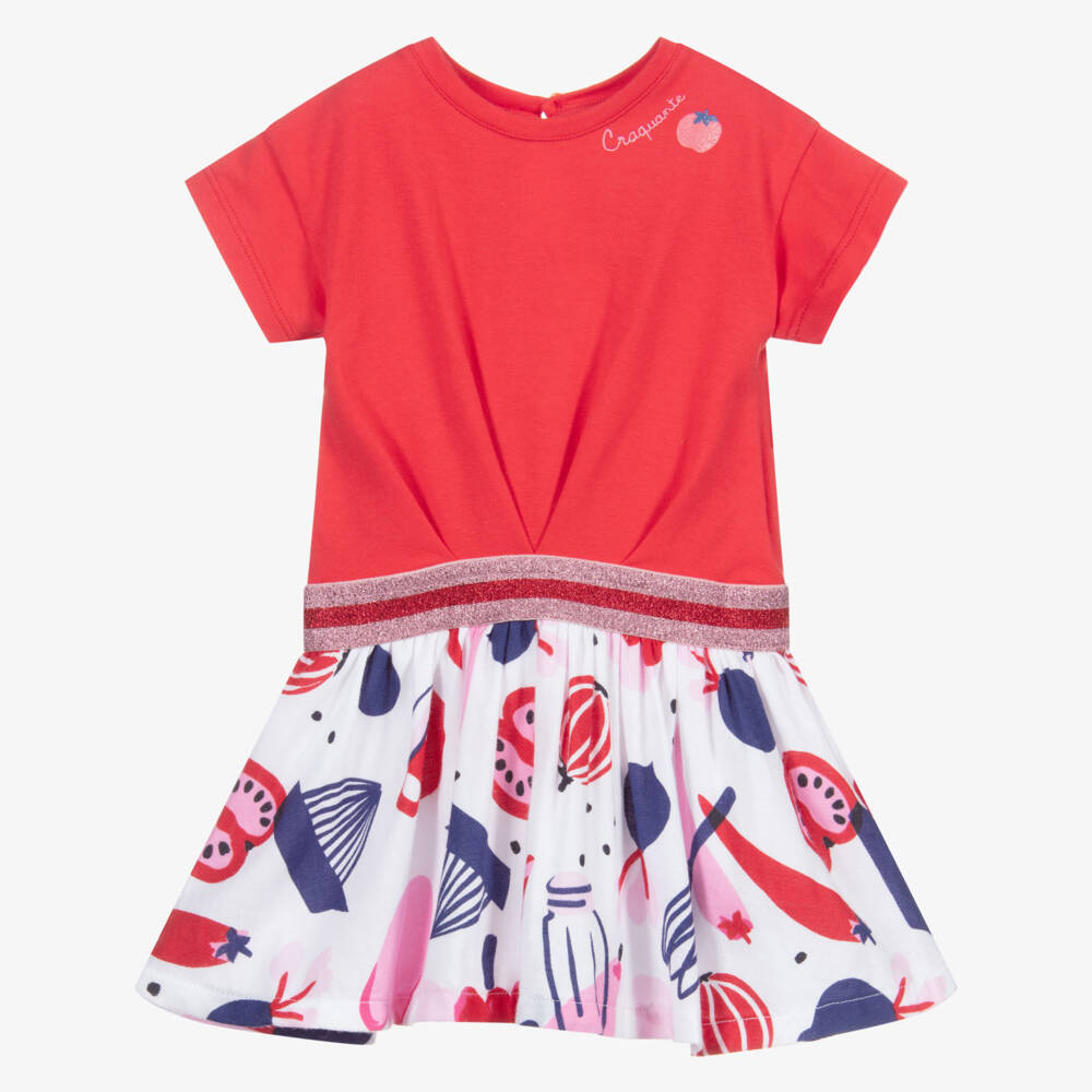 Catimini-Red Cotton Dress | Childrensalon Outlet